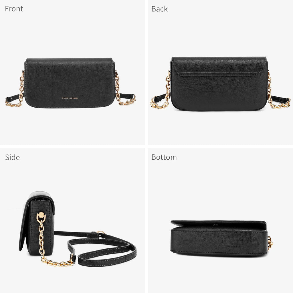 Petit Sac Bandoulière Femme à Rabat et Chaîne Dorée