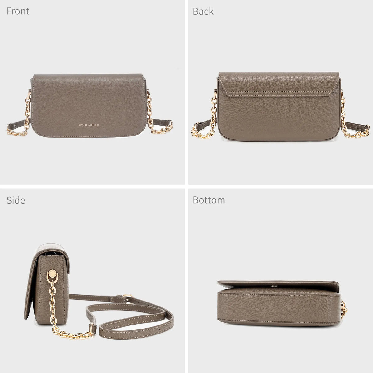Petit Sac Bandoulière Femme à Rabat et Chaîne Dorée