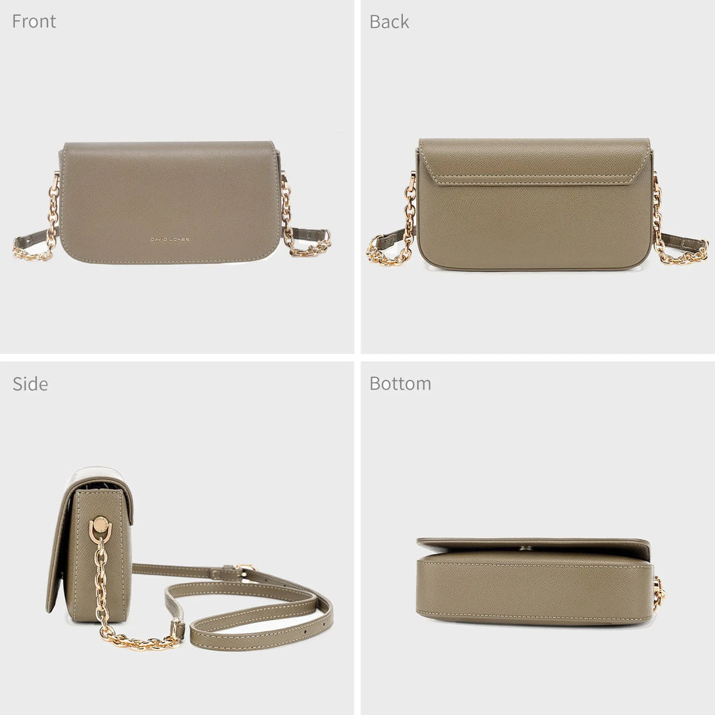 Petit Sac Bandoulière Femme à Rabat et Chaîne Dorée