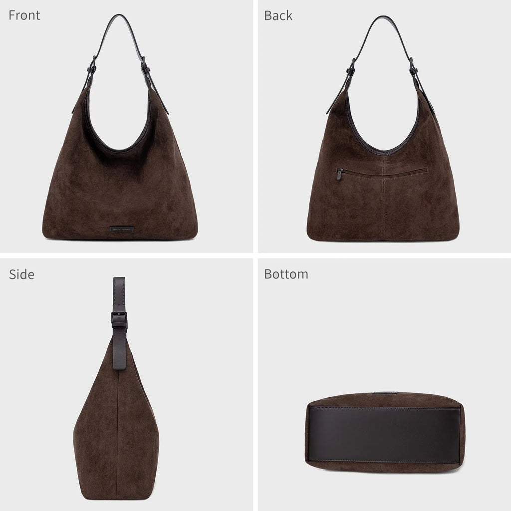 Grand Sac Hobo Souple Effet Daim