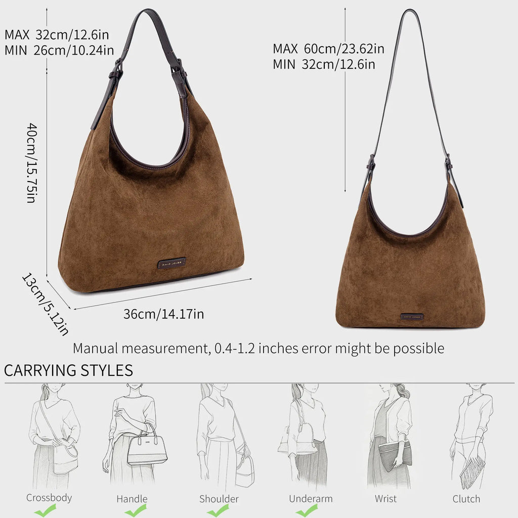 Grand Sac Hobo Souple Effet Daim