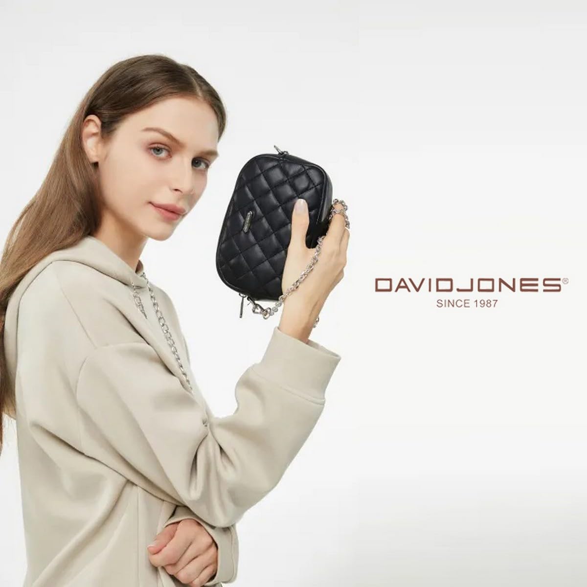 Mini sac bandoulière matelassé chaine David Jones