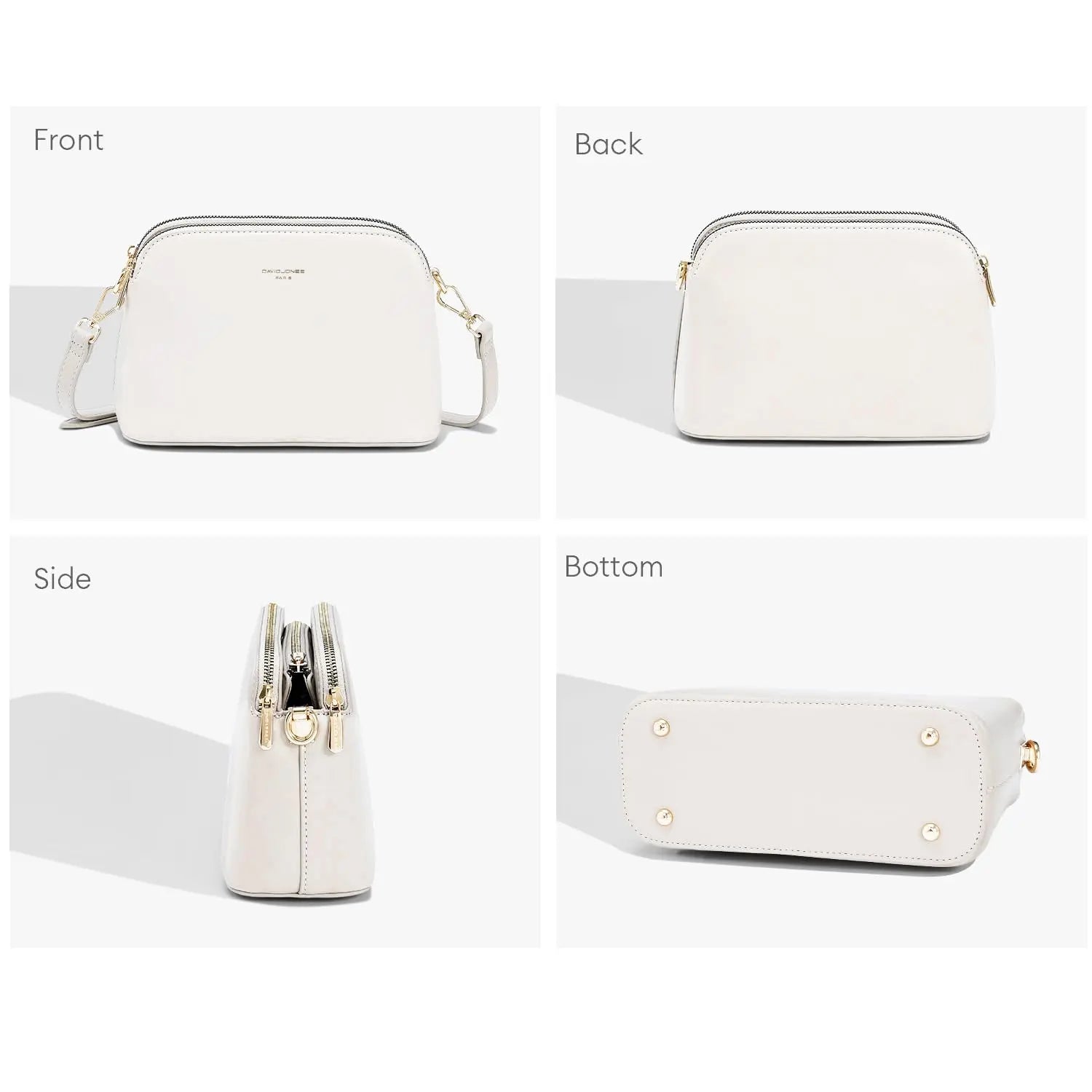 Petit sac bandoulière 3 zip poches David Jones