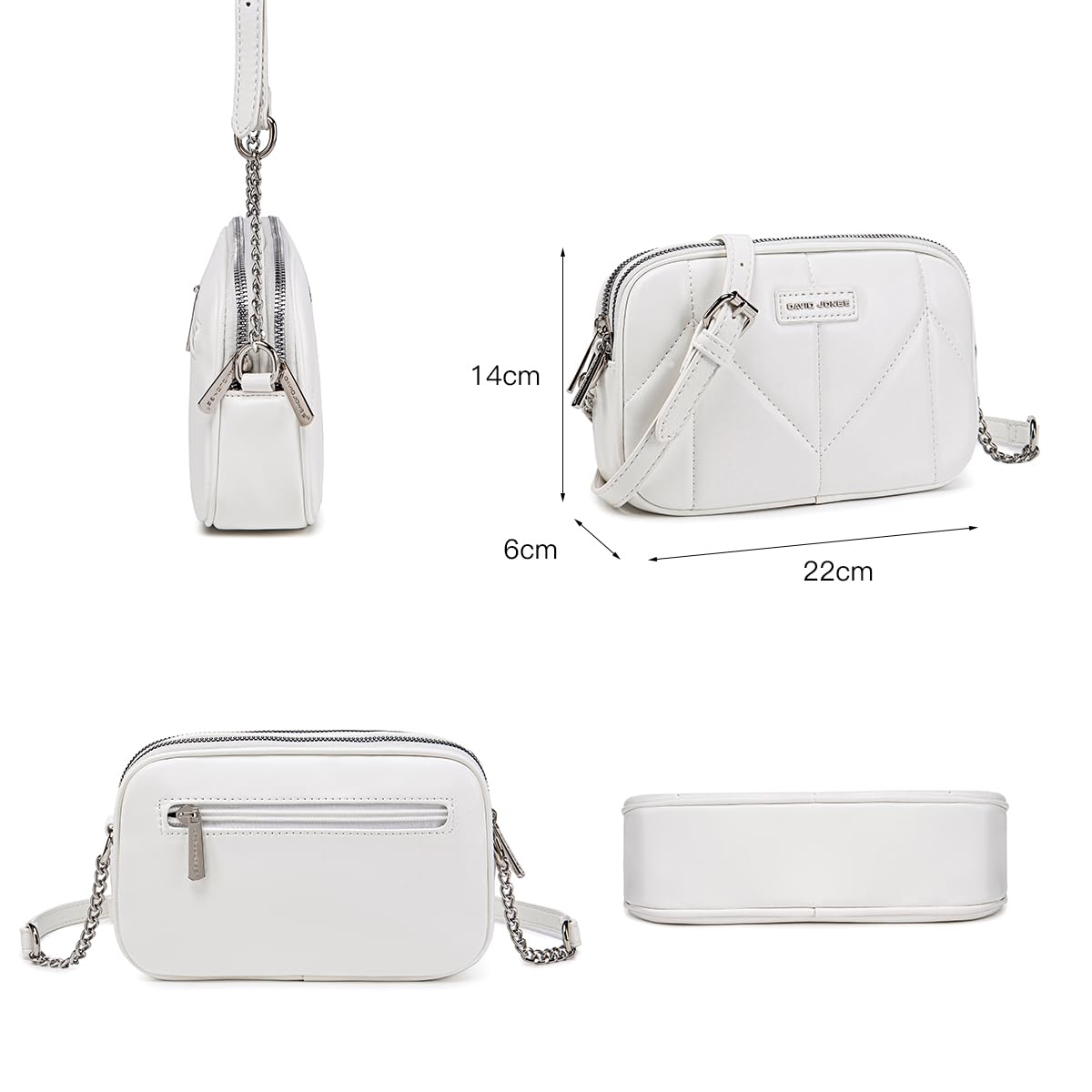 Petit sac bandoulière multipoche David Jones