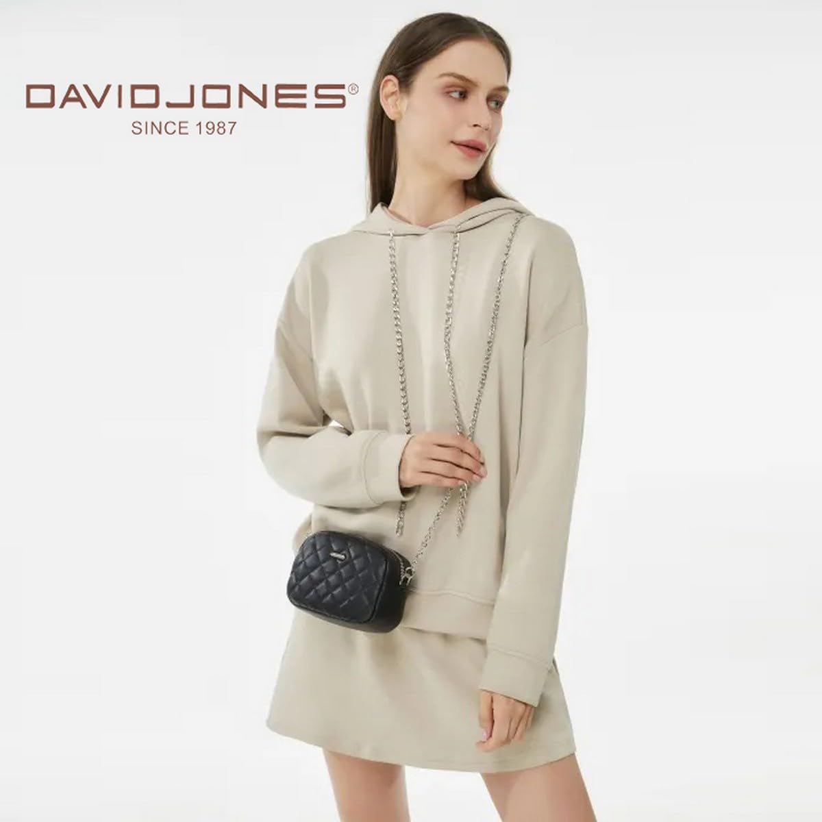 Mini sac bandoulière matelassé chaine David Jones
