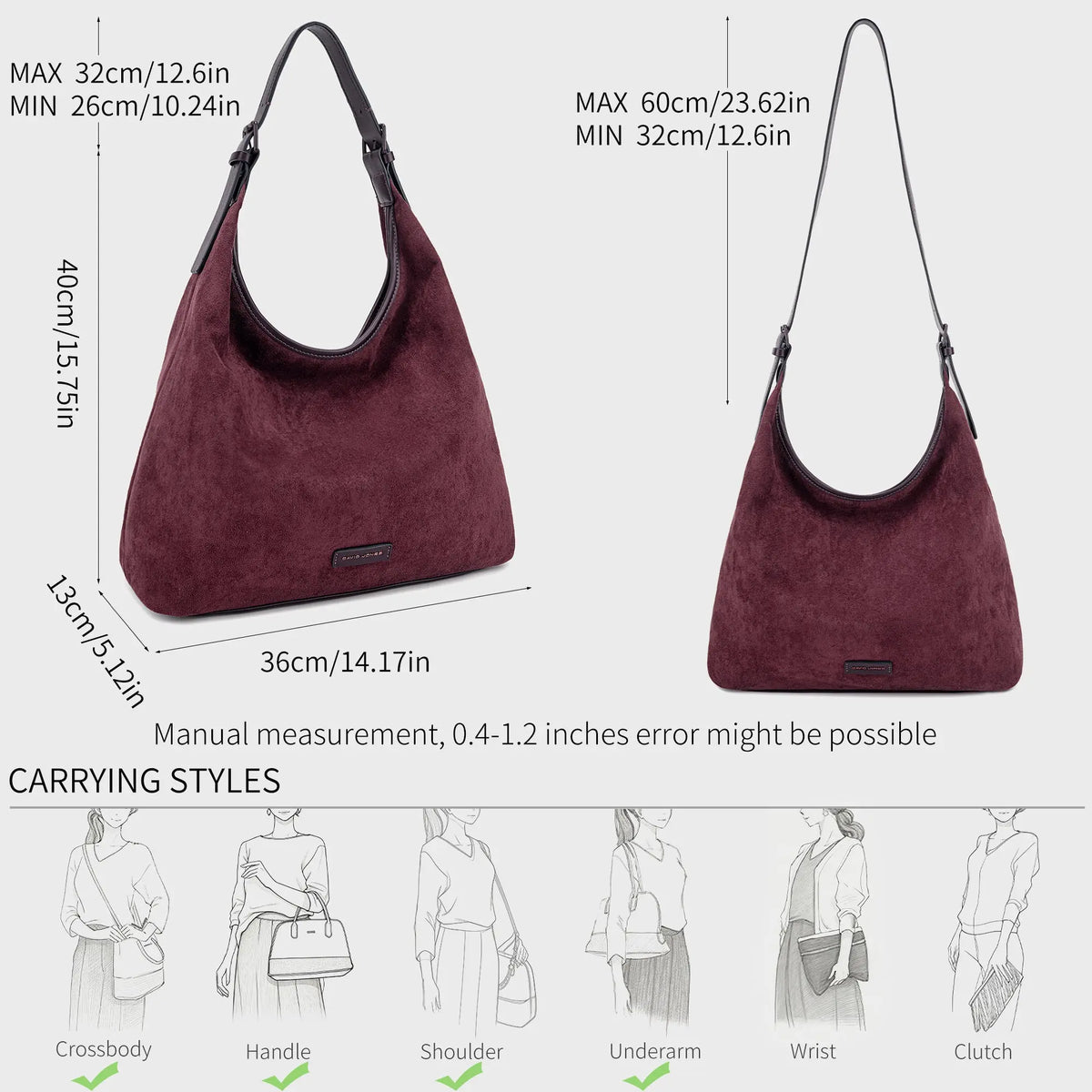 Grand Sac Hobo Souple Effet Daim