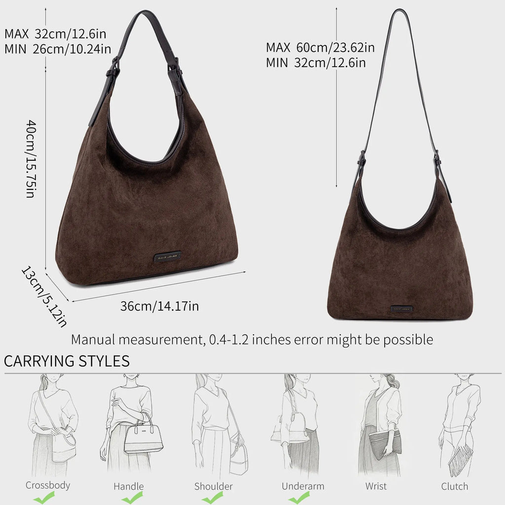Grand Sac Hobo Souple Effet Daim