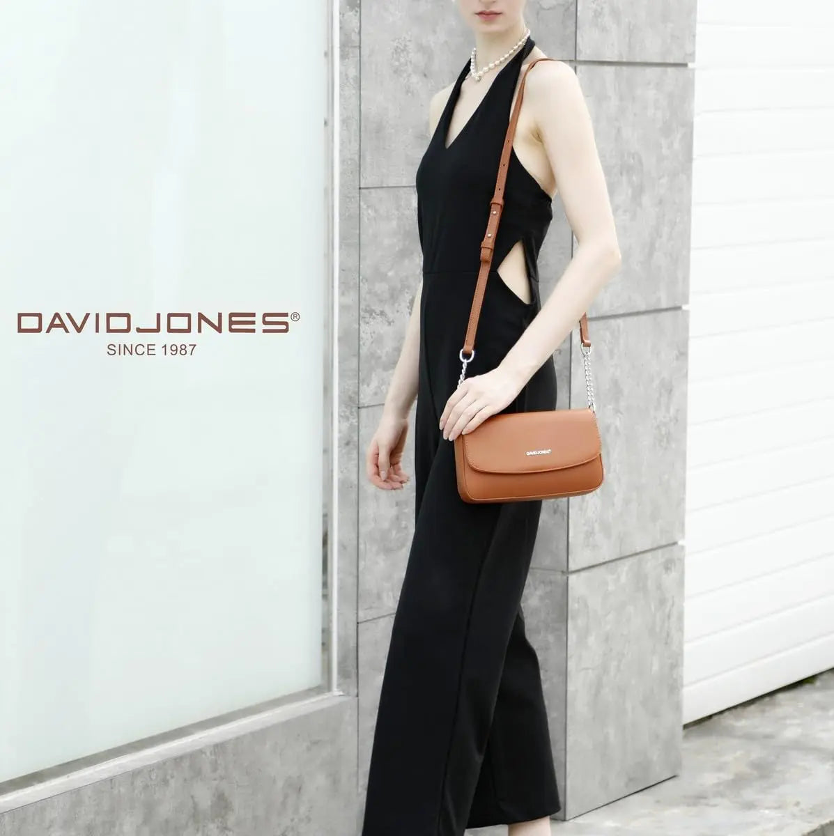Sac bandoulière à rabat David Jones