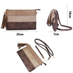 Sac bandoulière souple pailletté tricolore pompon CRAZYCHIC