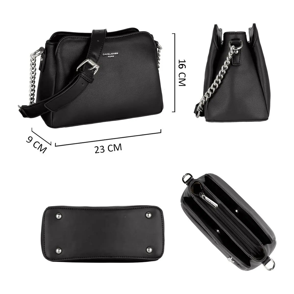 Petit sac bandoulière 3 compartiments David Jones