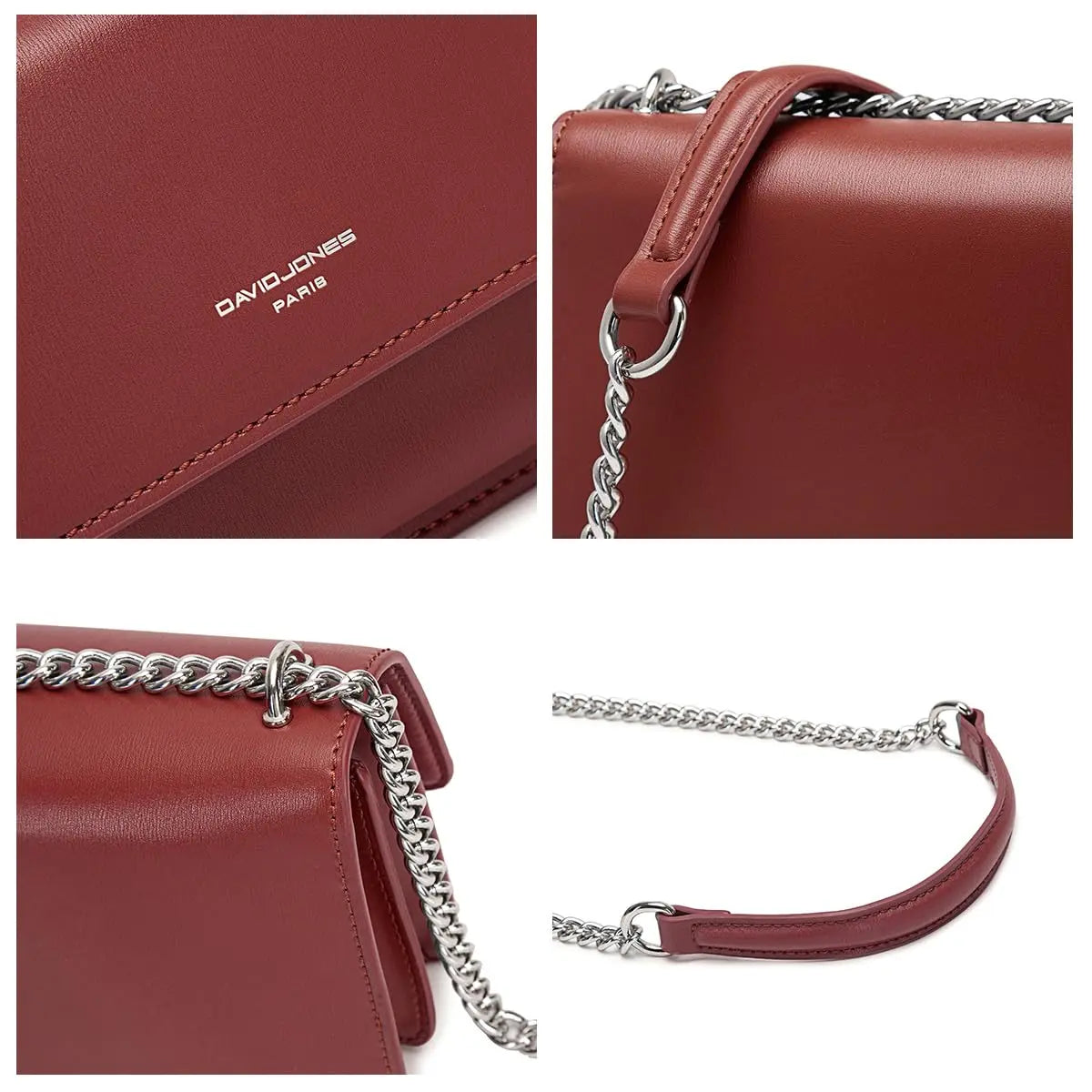 Sac bandoulière chaîne rabat David Jones