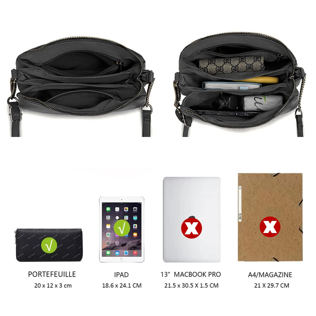 Petit sac bandoulière plusieurs compartiments David Jones