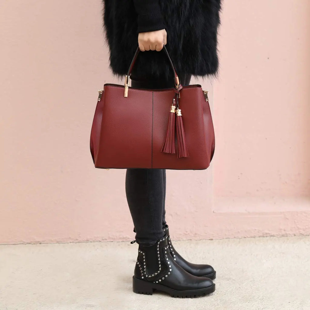 Sac à main femme tricolore pompon CRAZYCHIC