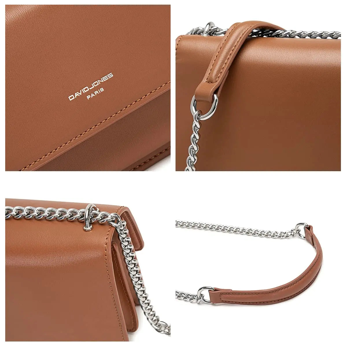 Sac bandoulière chaîne rabat David Jones