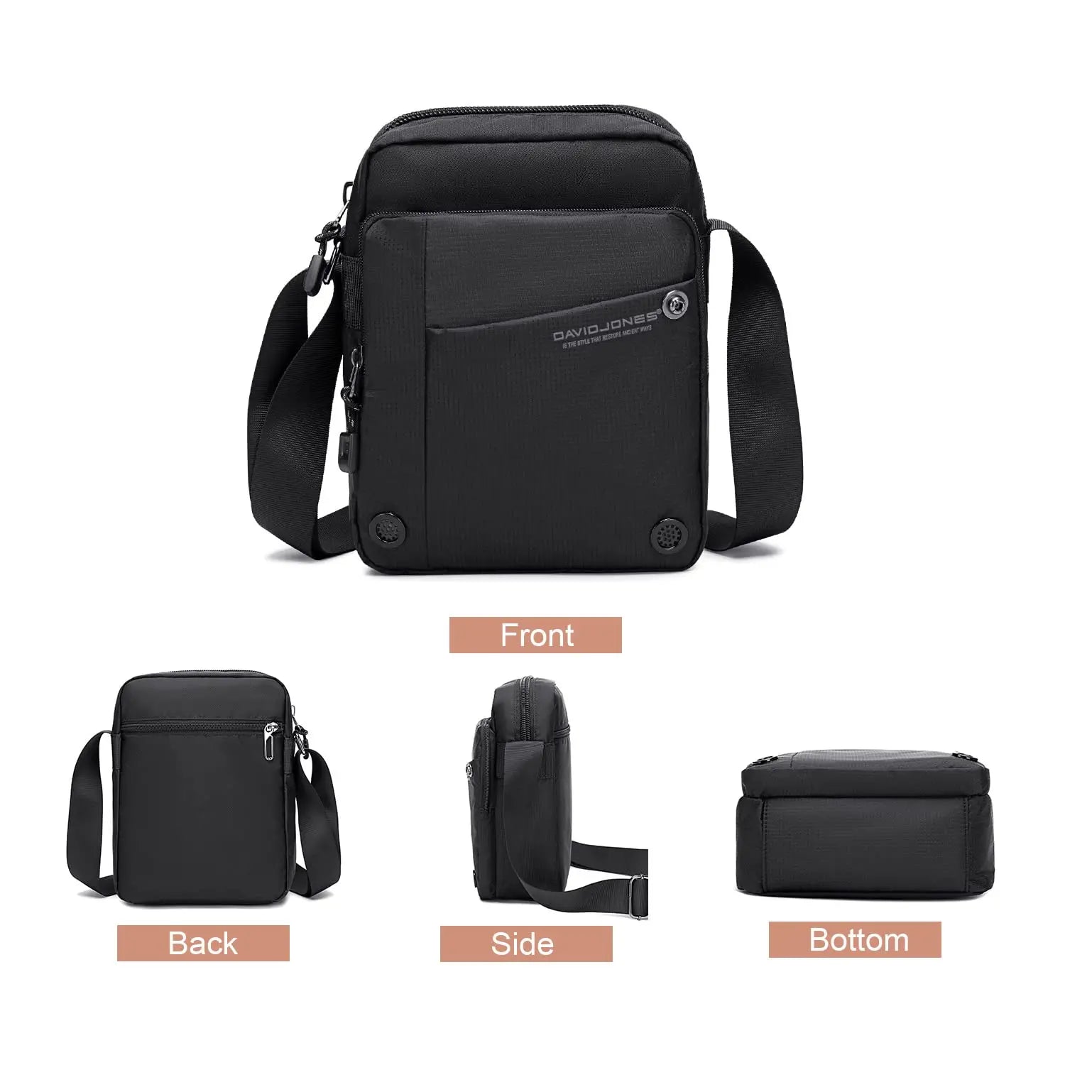 Sac bandoulière en Nylon David Jones