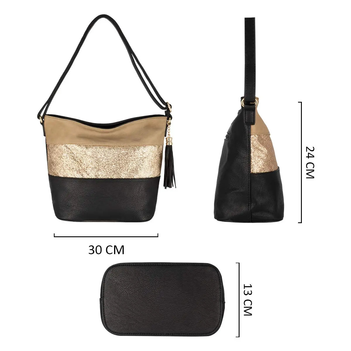 Sac bandoulière pailletté tricolore CRAZYCHIC