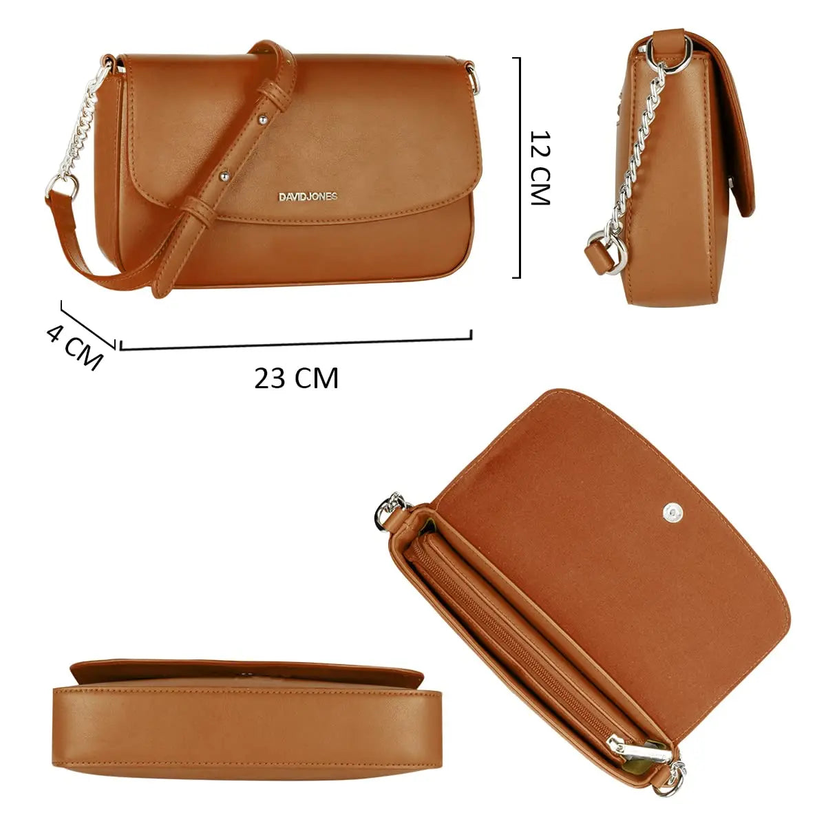 Sac bandoulière à rabat David Jones