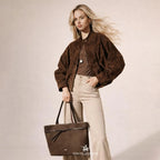 Grand sac à main shopping daim David Jones