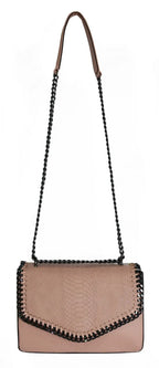 Petit sac bandoulière chaîne matelassé crocodile CRAZYCHIC