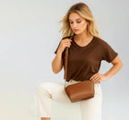 Petit sac bandoulière trapèze David Jones