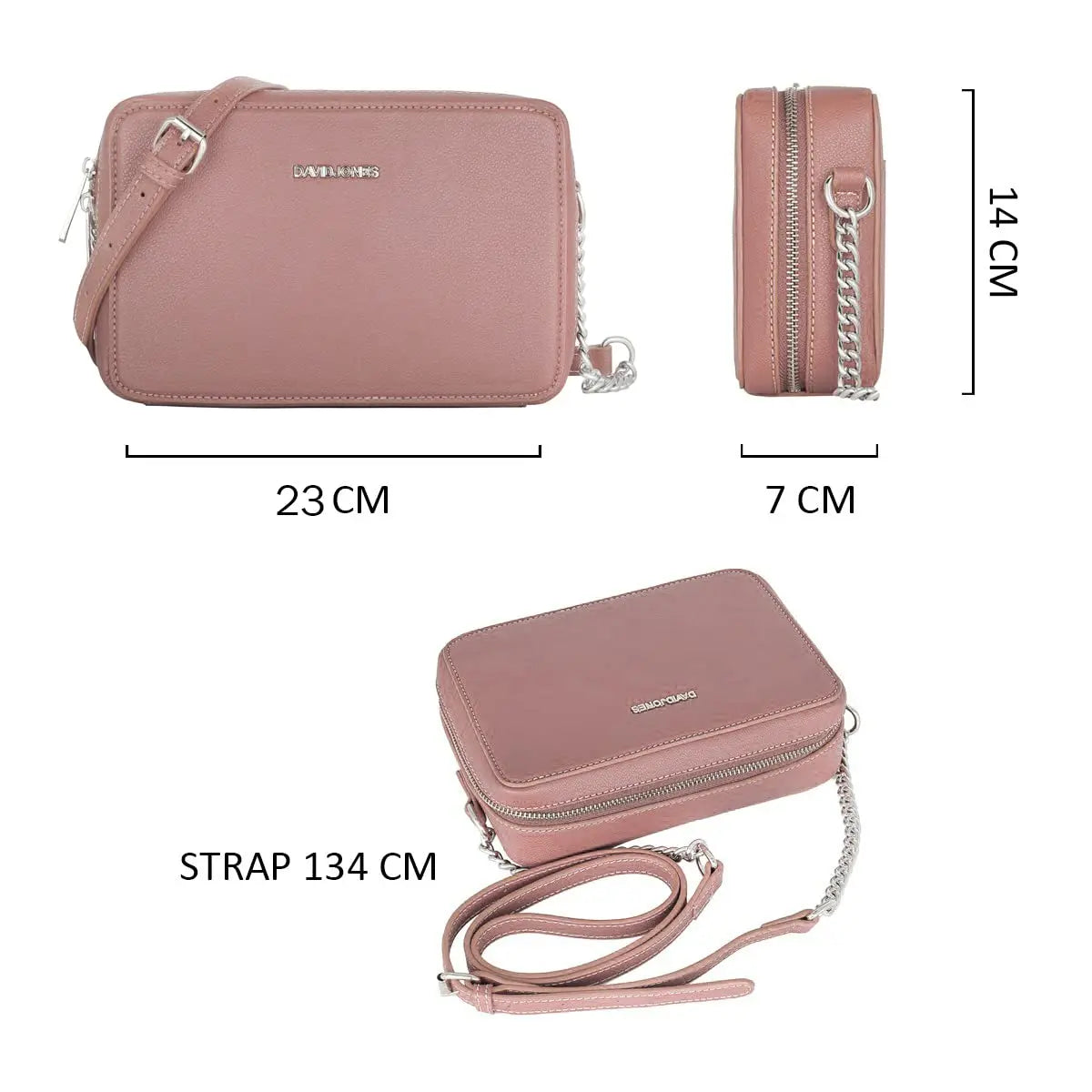 Petit sac bandoulière rectangulaire David Jones