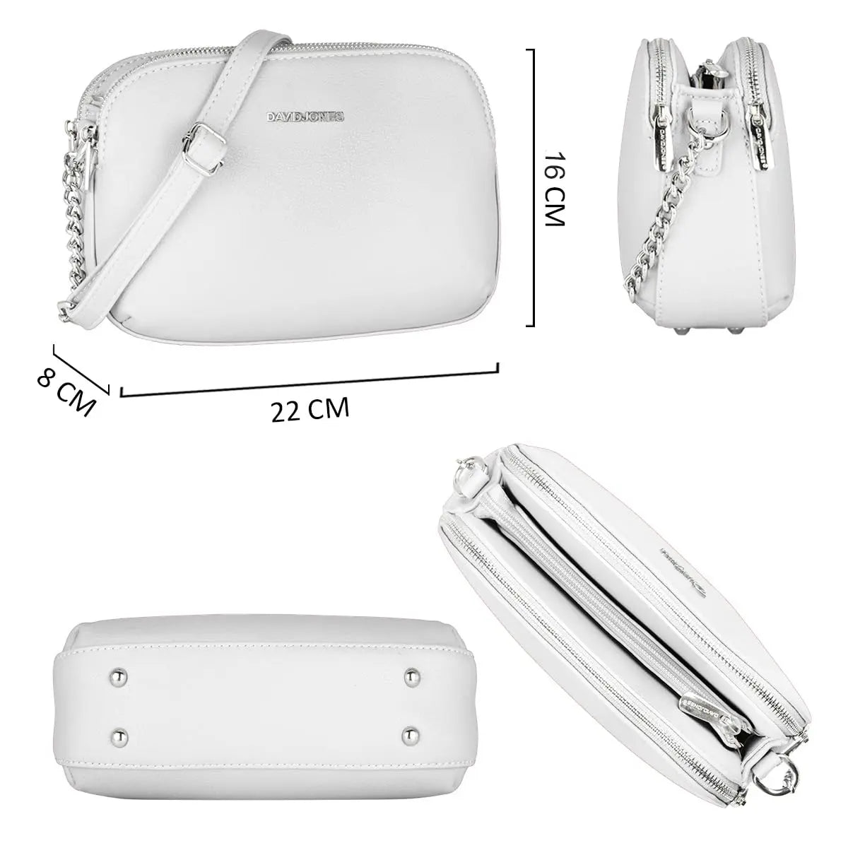 Sac bandoulière multipoche à 3 compartiments David Jones