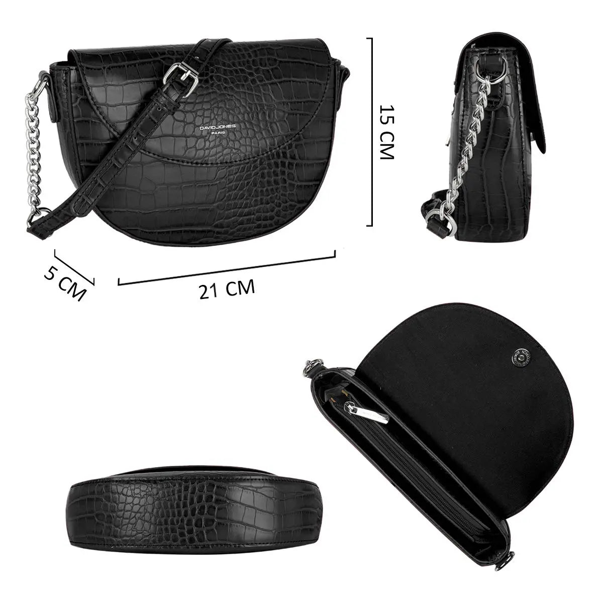 Petit sac bandoulière crocodile David Jones