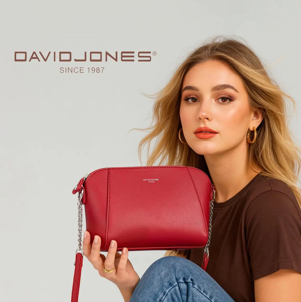 Petit sac bandoulière trapèze David Jones