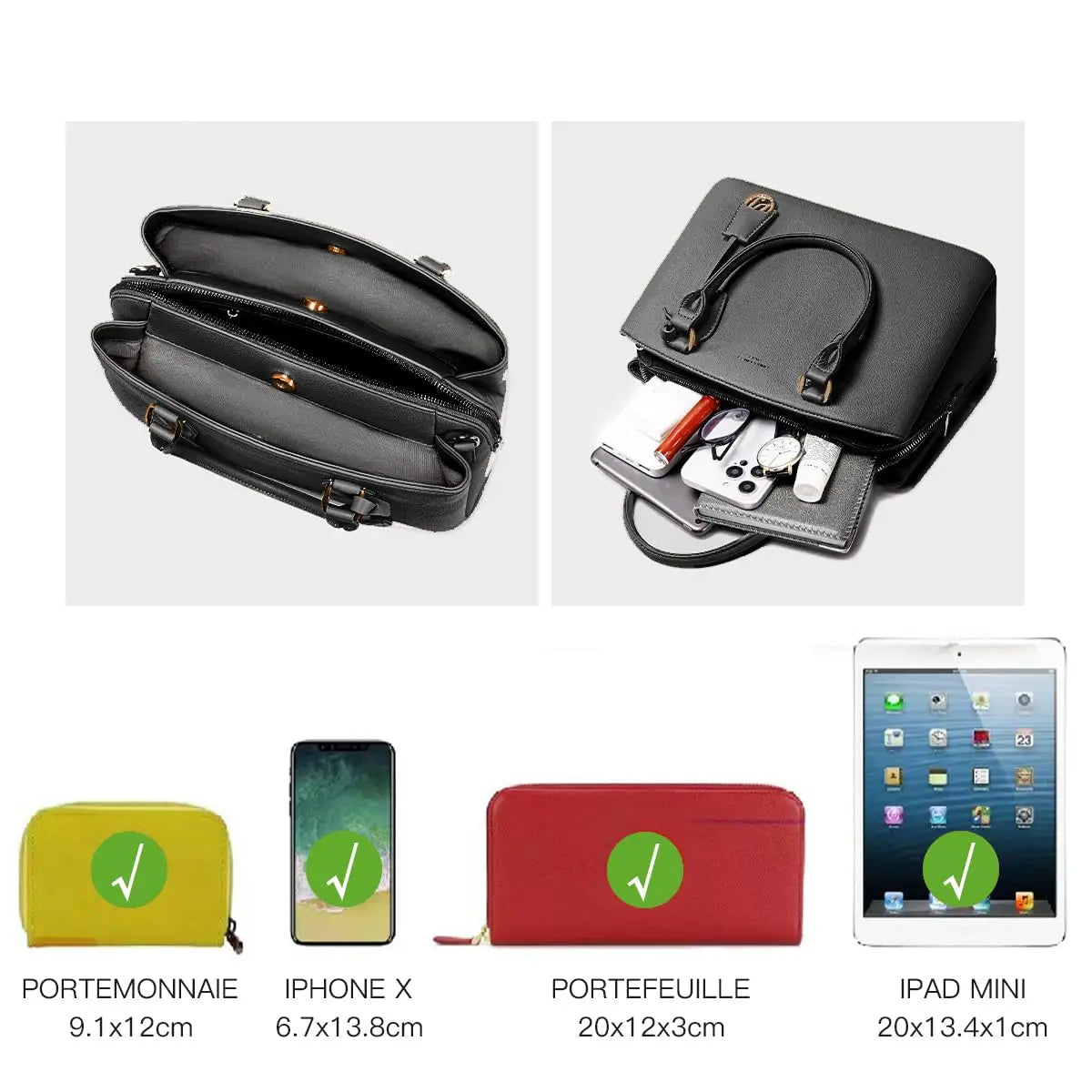 sac à main fourre-tout plusieurs compartiments David Jones
