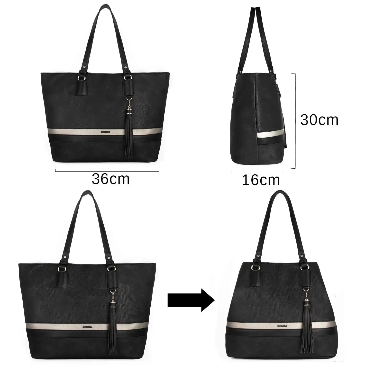 Sac à main grande capacité souple David Jones