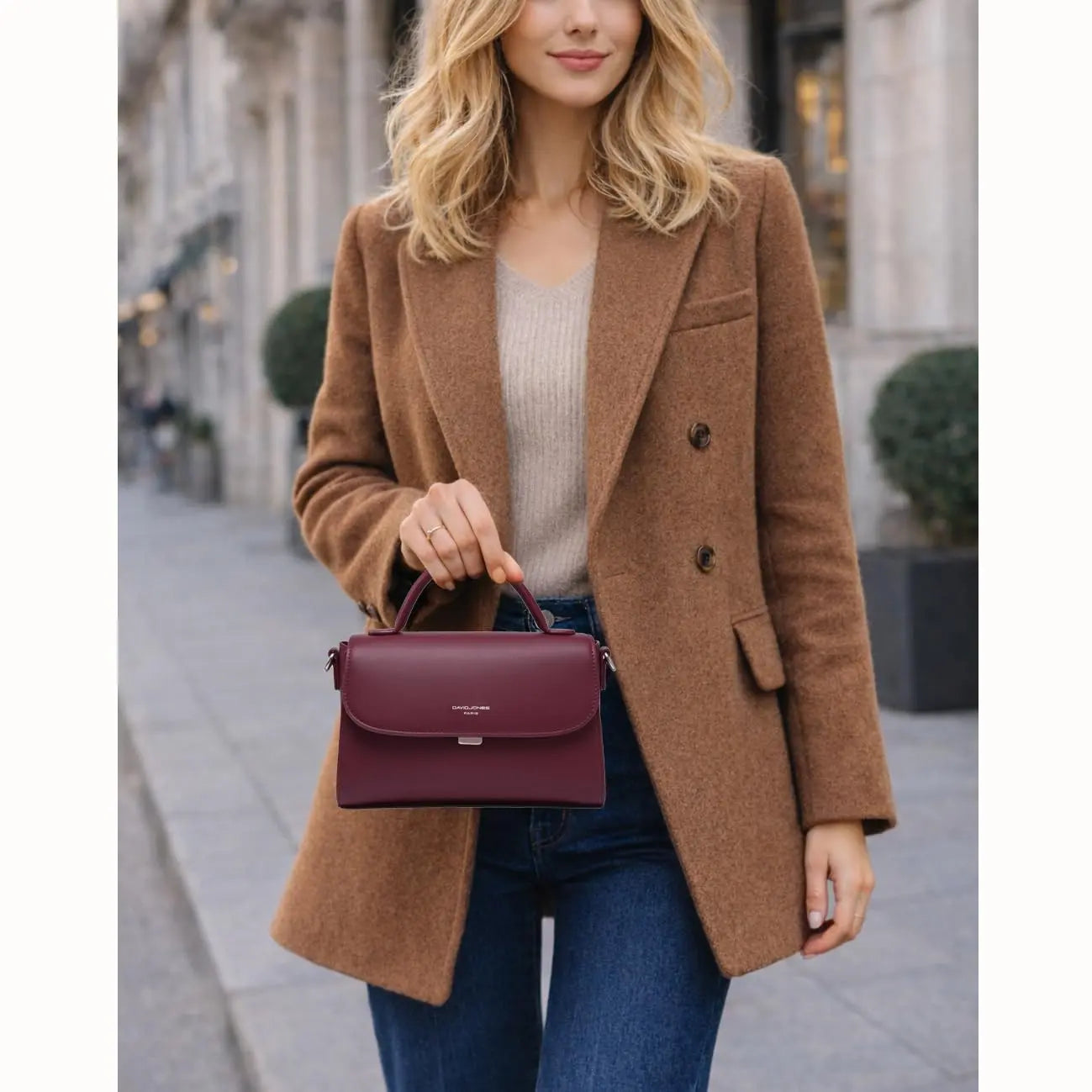 Sac bandoulière besace rabat David Jones