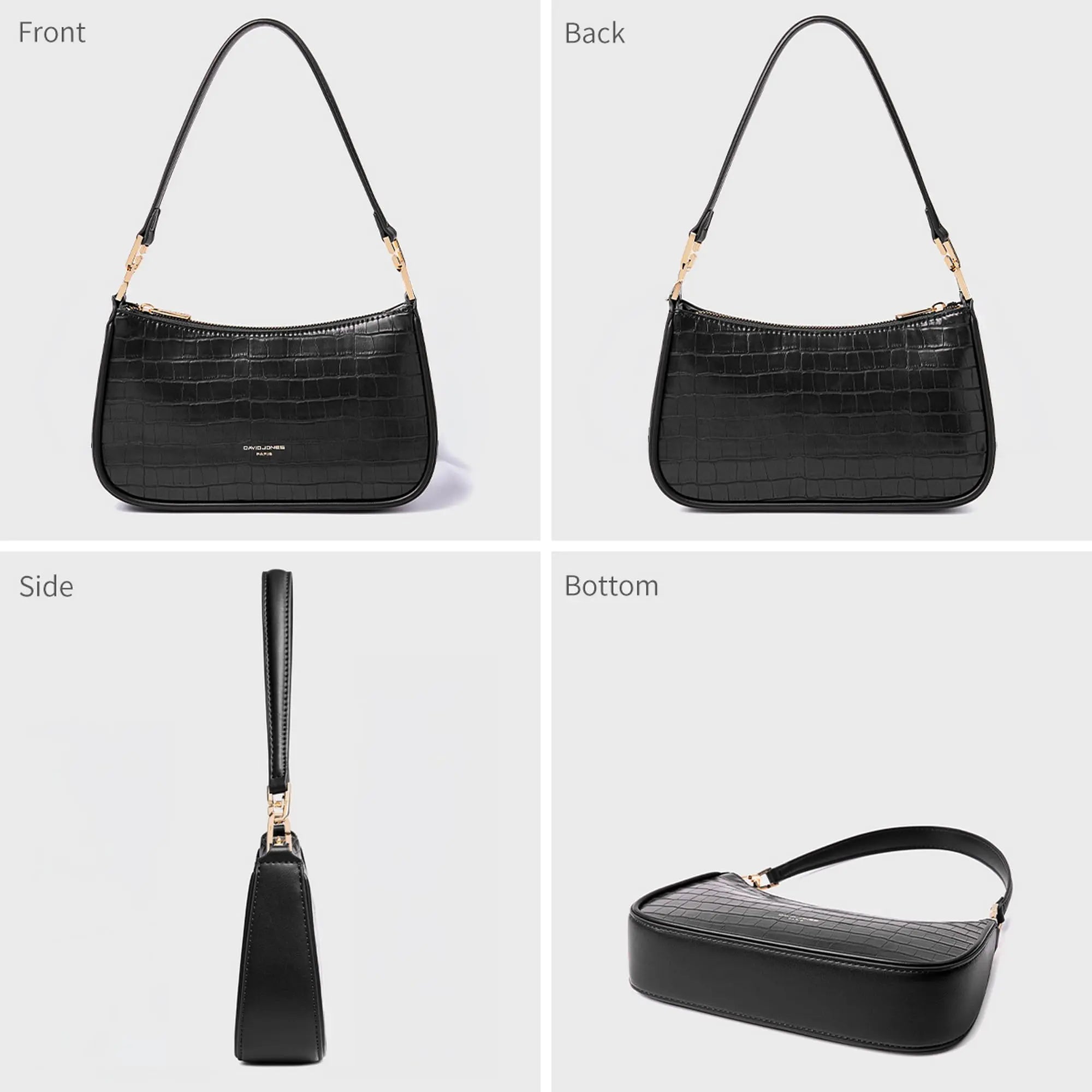 Petit sac bandoulière crocodile David Jones