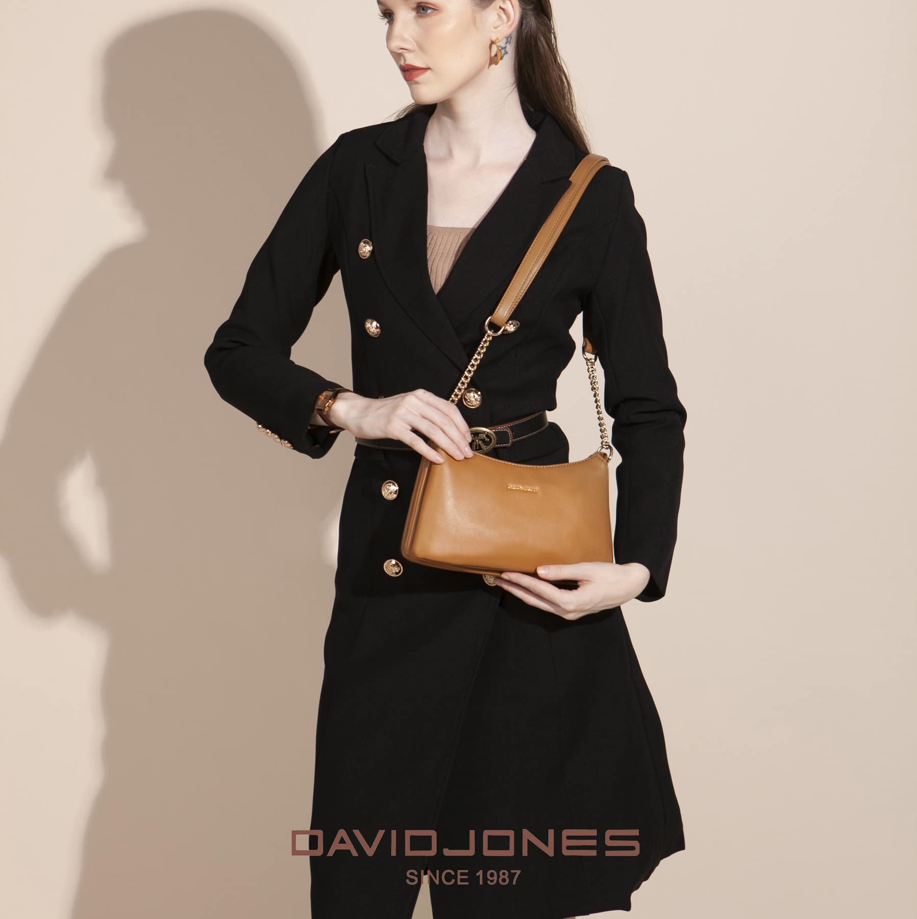 Petit sac bandoulière plusieurs compartiments David Jones