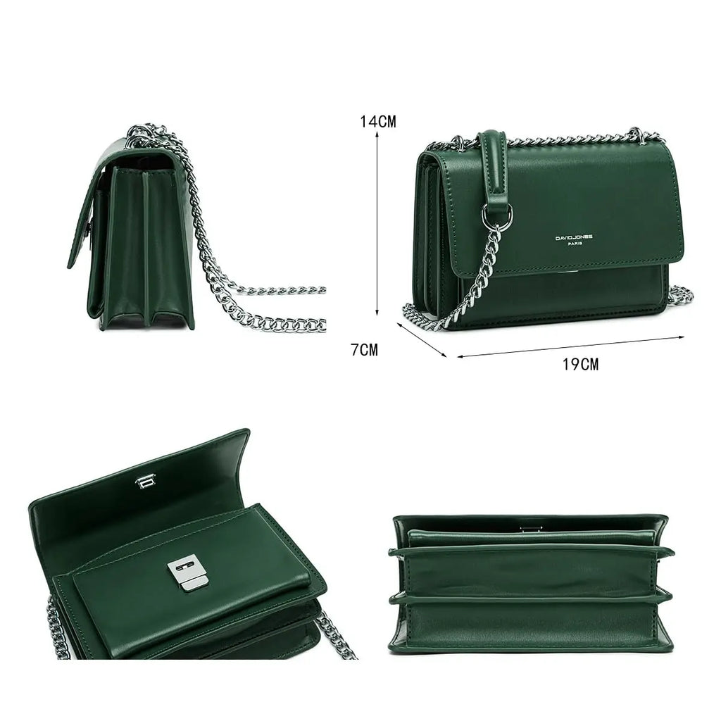 Sac bandoulière chaîne rabat David Jones