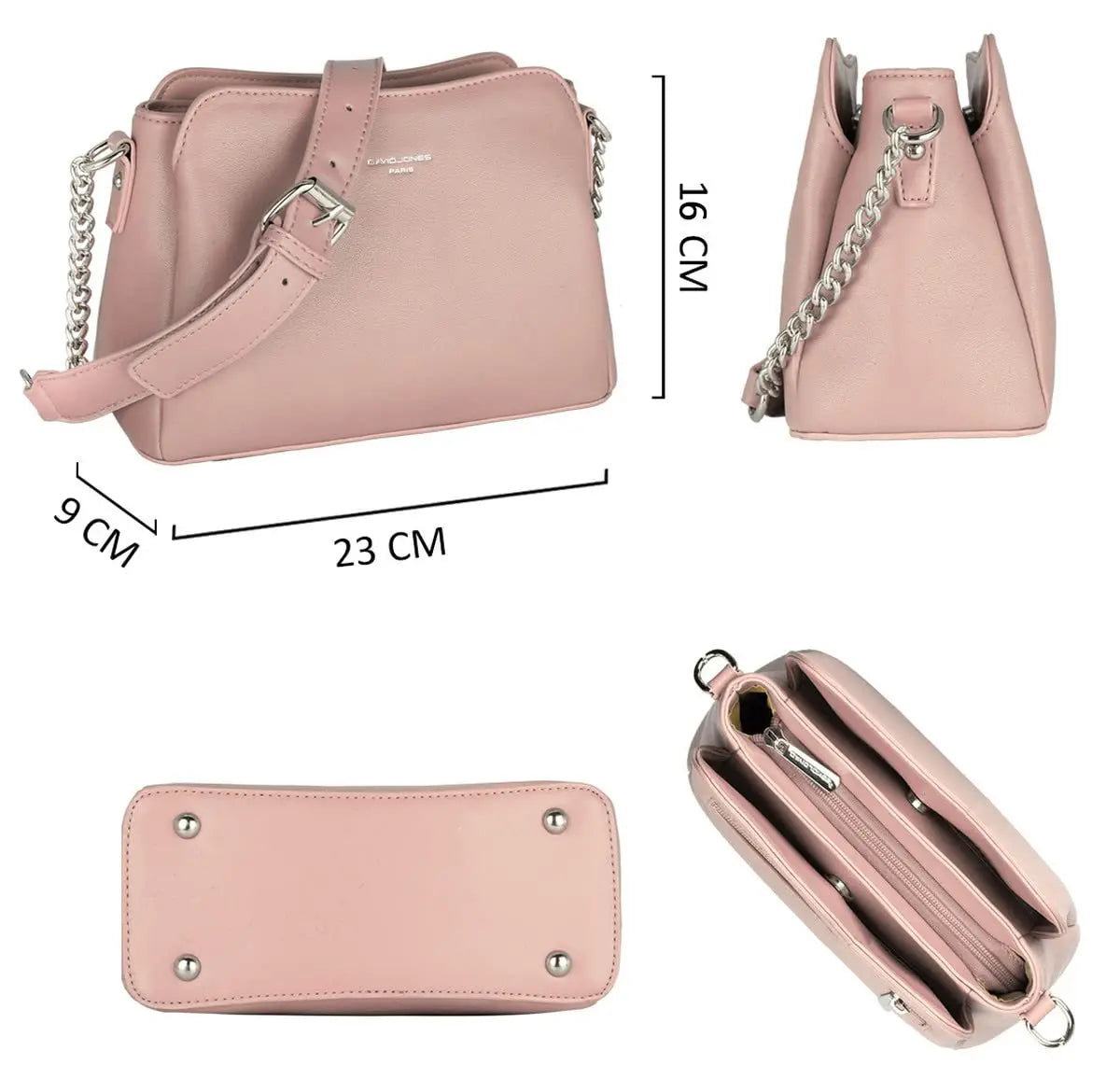 Petit sac bandoulière 3 compartiments David Jones