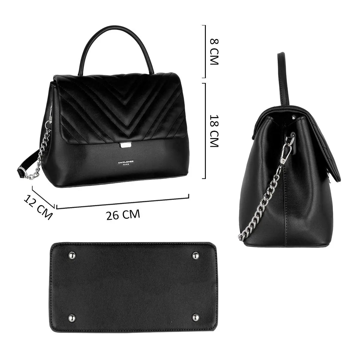 Sac à main bandoulière matelassé David Jones