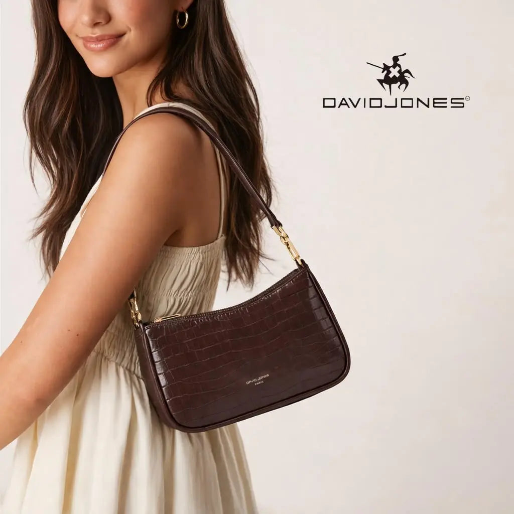 Petit sac bandoulière crocodile David Jones