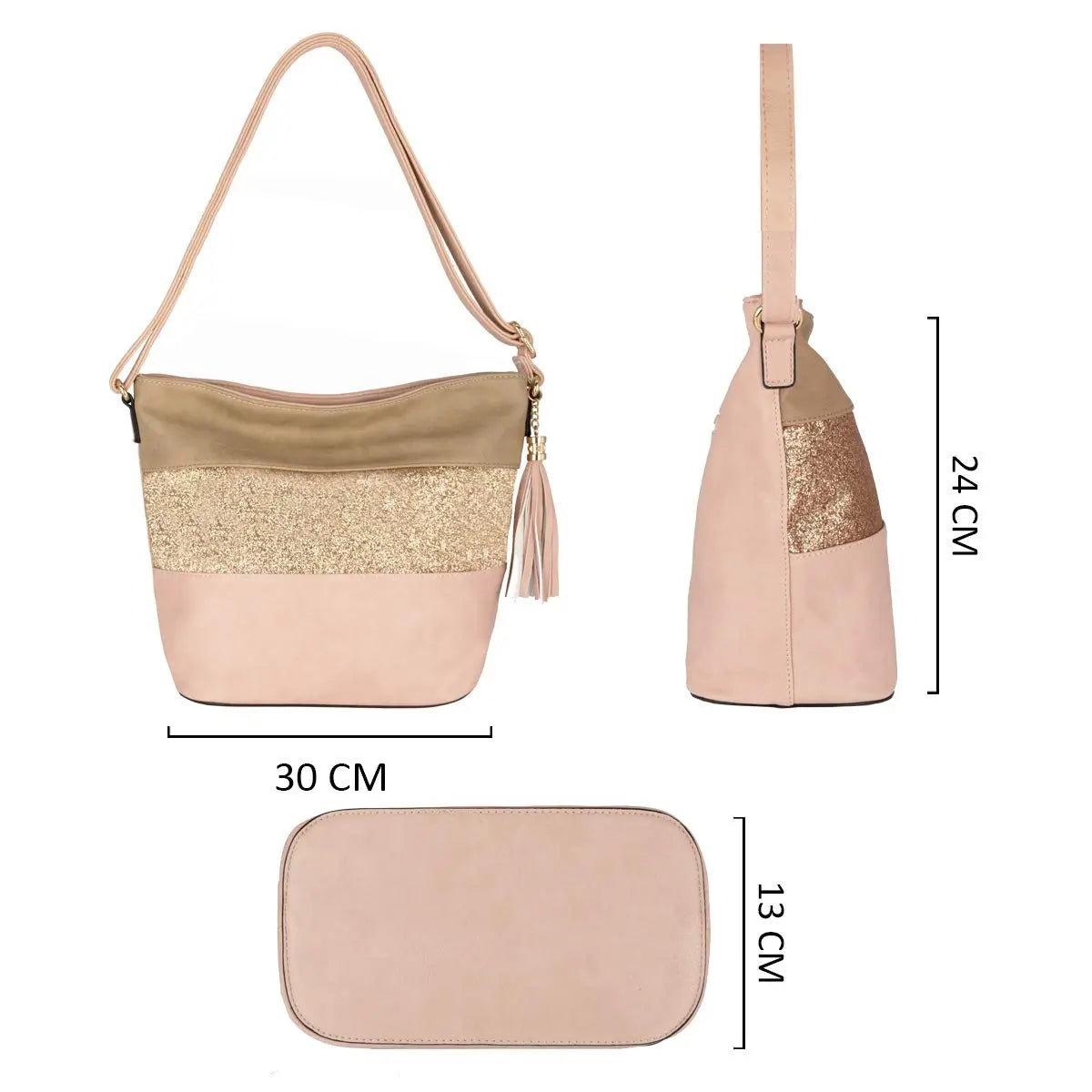 Sac bandoulière pailletté tricolore CRAZYCHIC