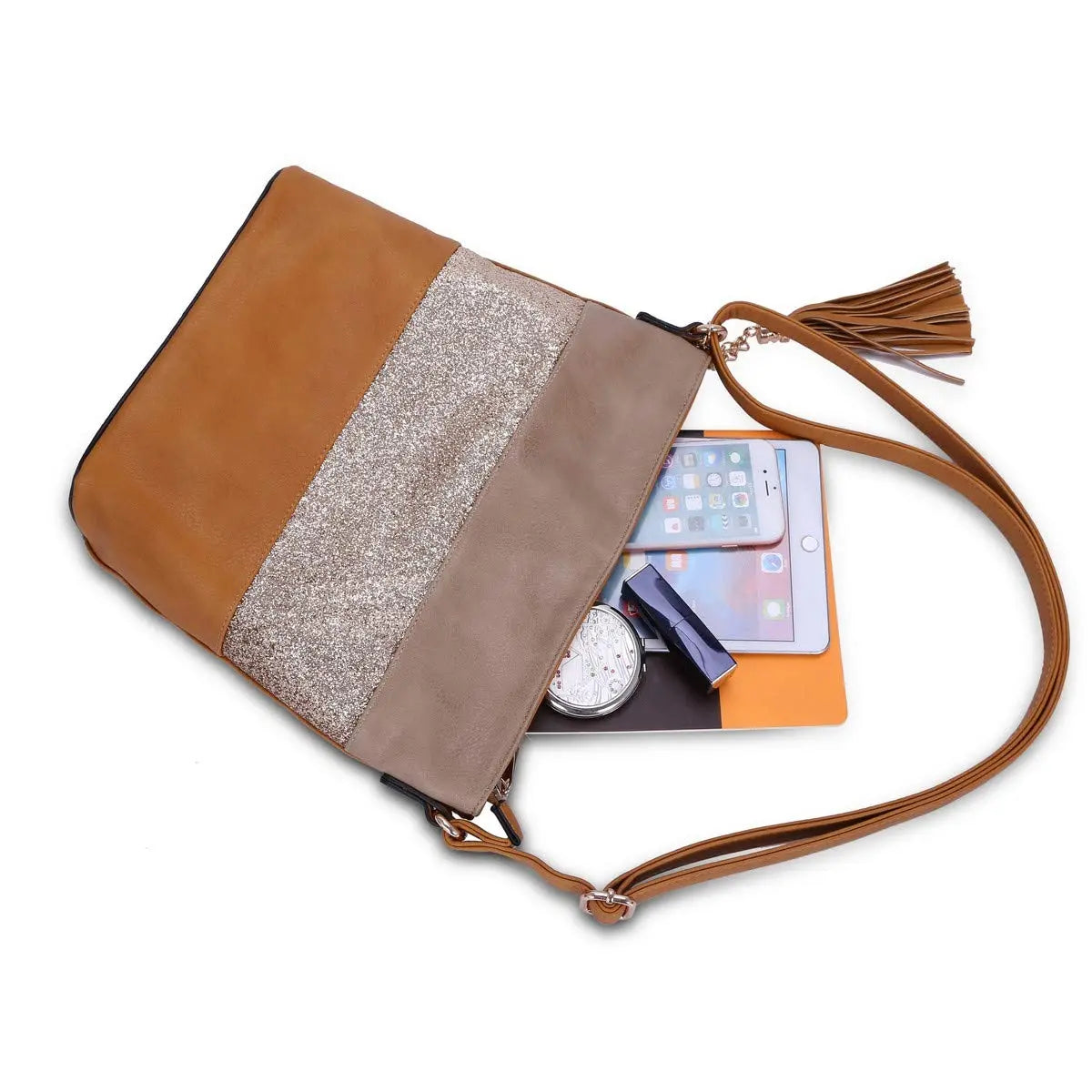 Sac bandoulière pailletté tricolore CRAZYCHIC