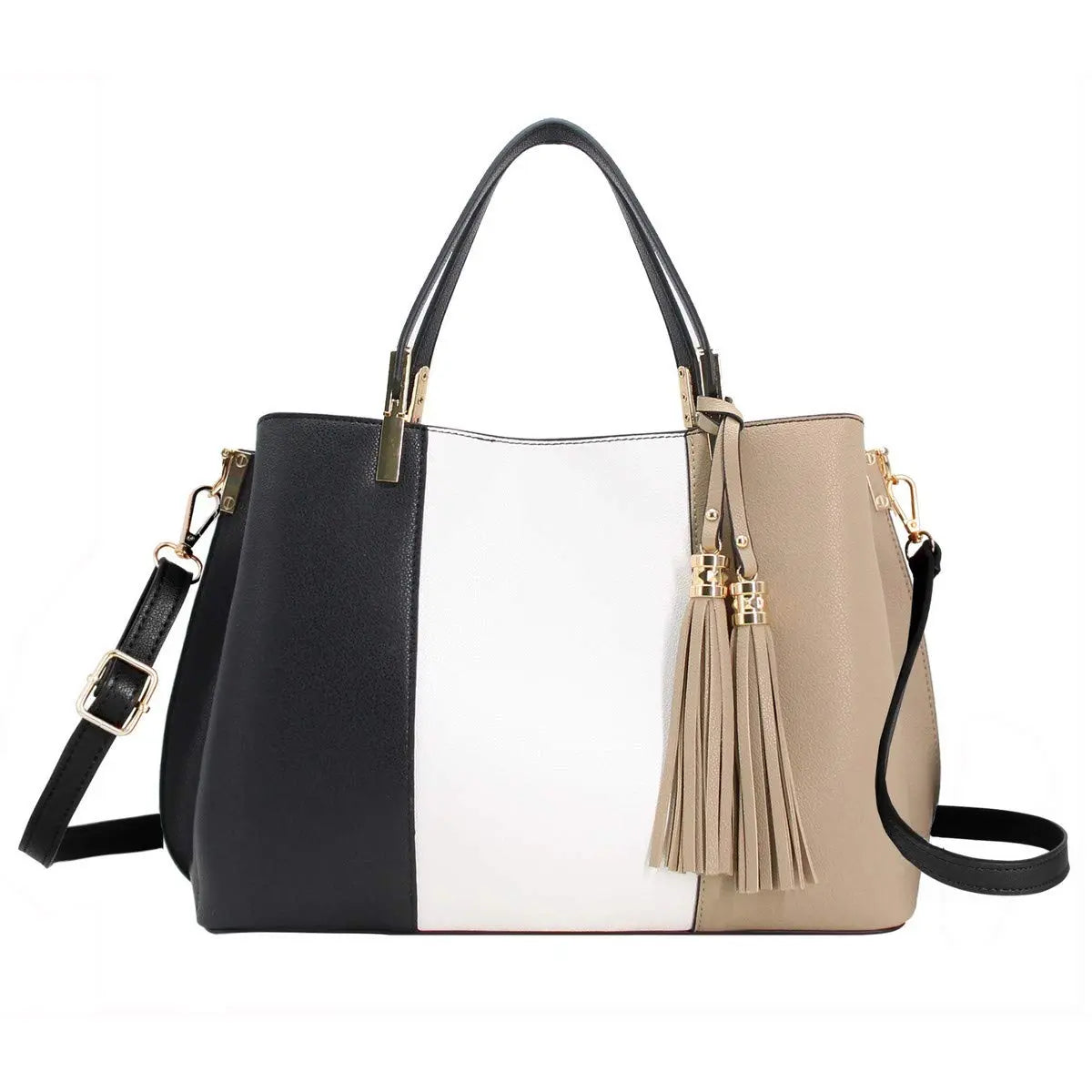 Sac à main femme tricolore pompon CRAZYCHIC