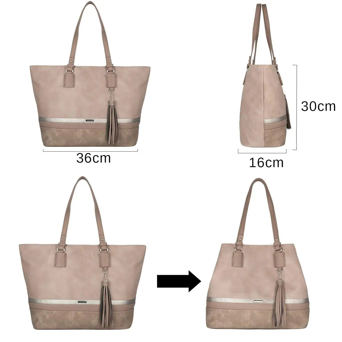 Sac à main grande capacité souple David Jones