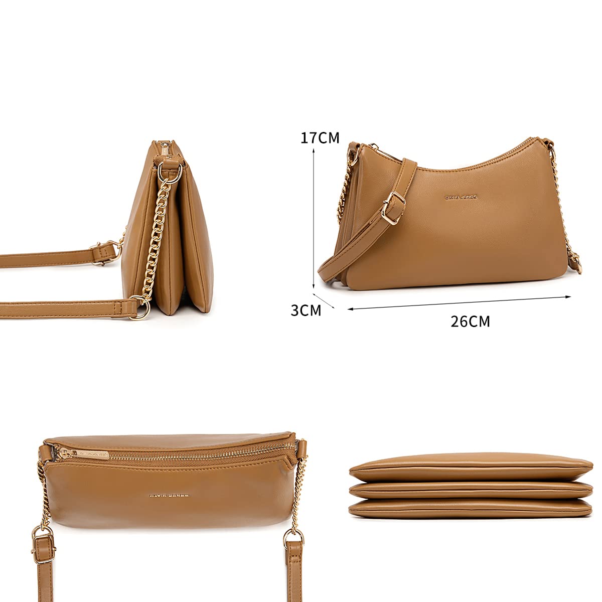 Petit sac bandoulière plusieurs compartiments David Jones