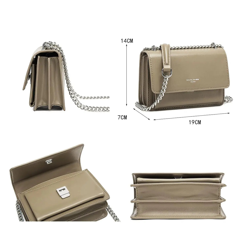 Sac bandoulière chaîne rabat David Jones