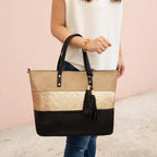 Sac à main cabas tricolore pailleté pompon CRAZYCHIC