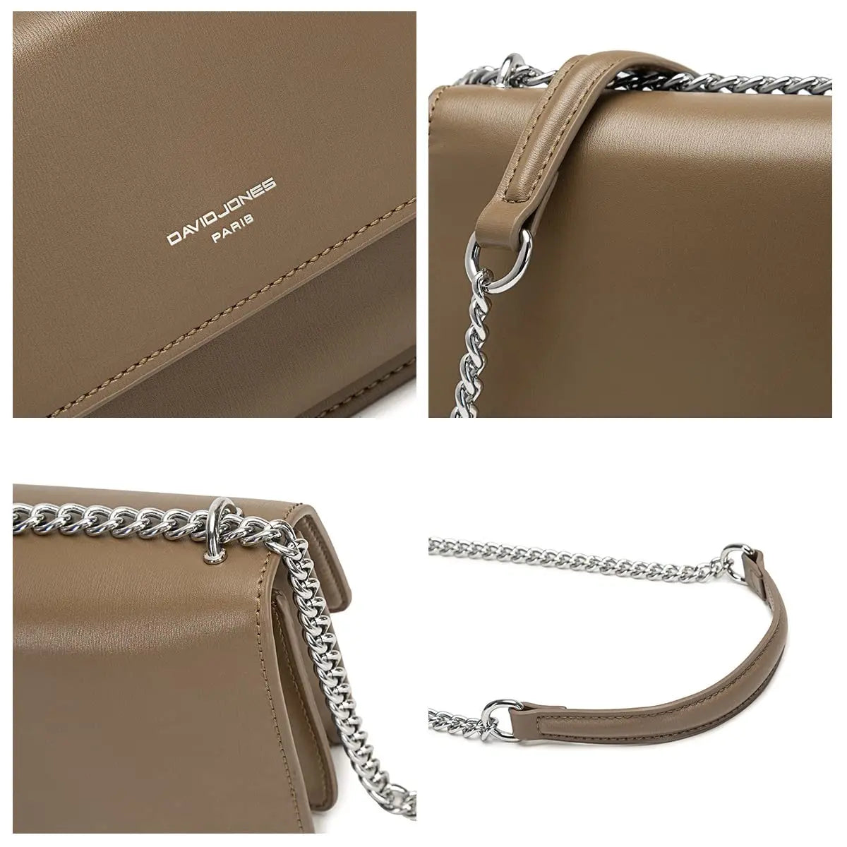 Sac bandoulière chaîne rabat David Jones