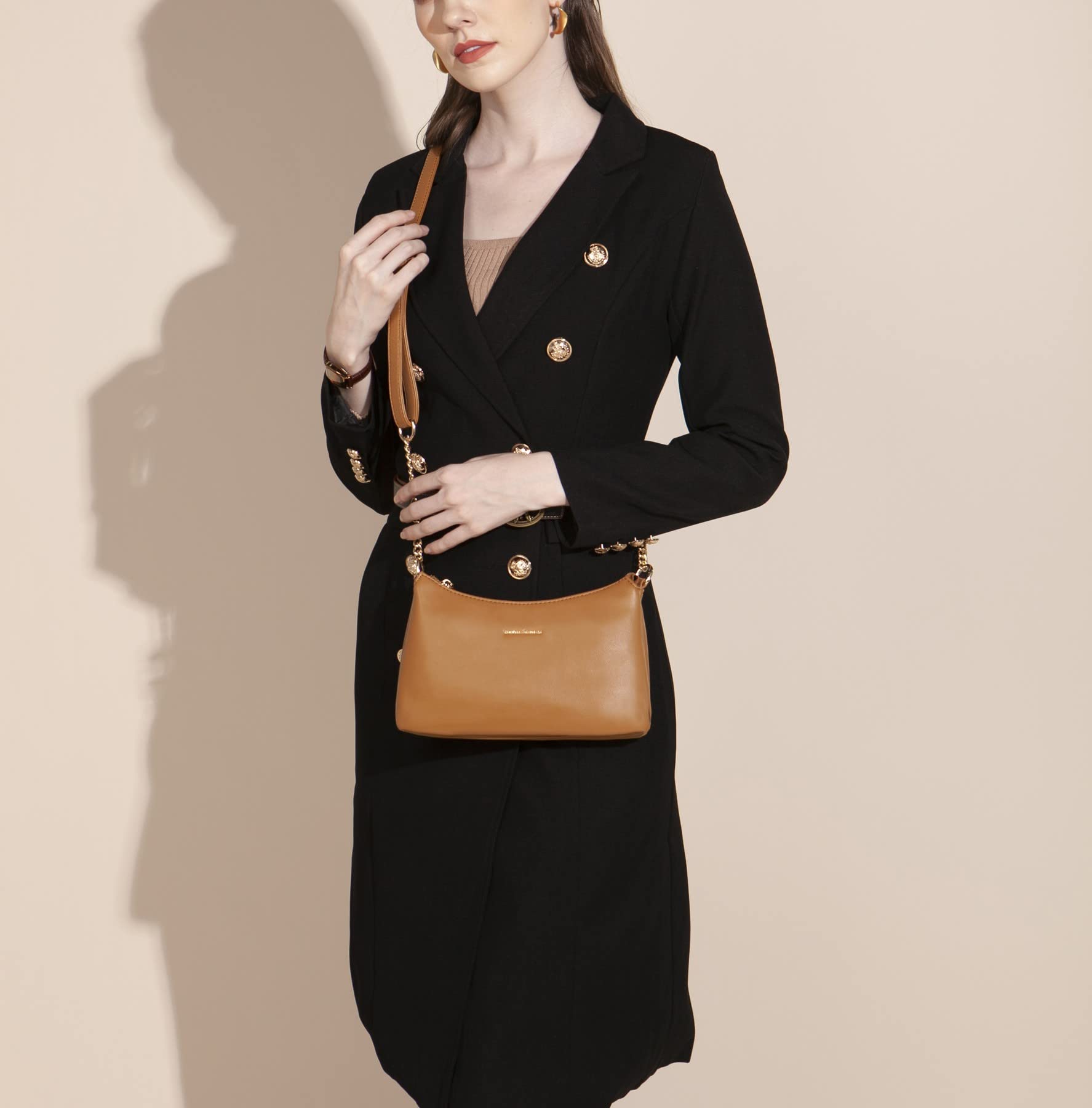 Petit sac bandoulière plusieurs compartiments David Jones
