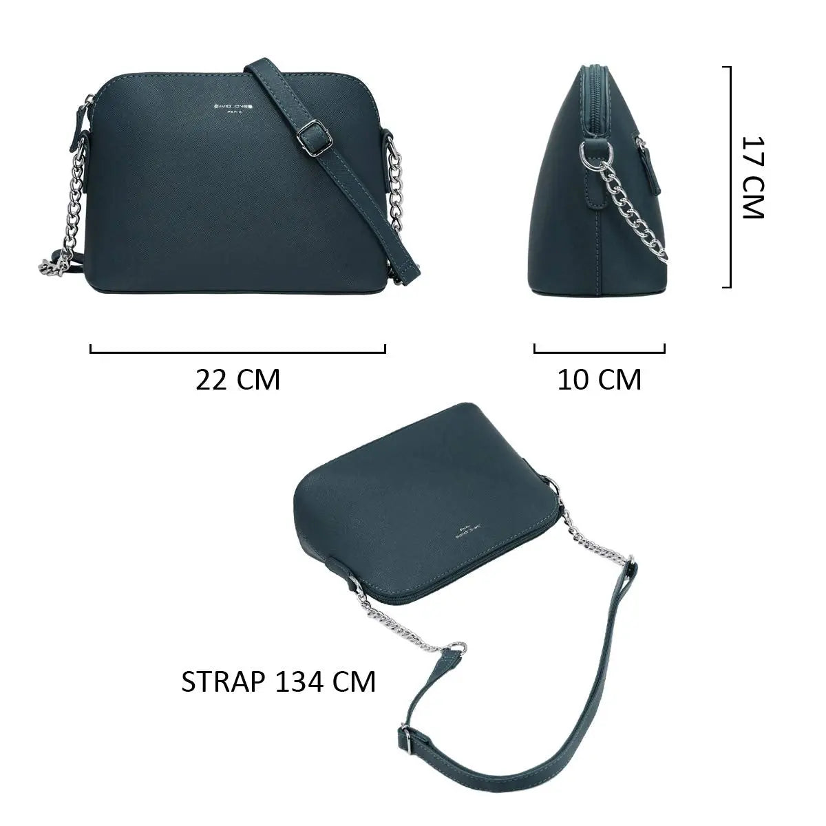 Petit sac bandoulière chaîne semi-rigide David Jones