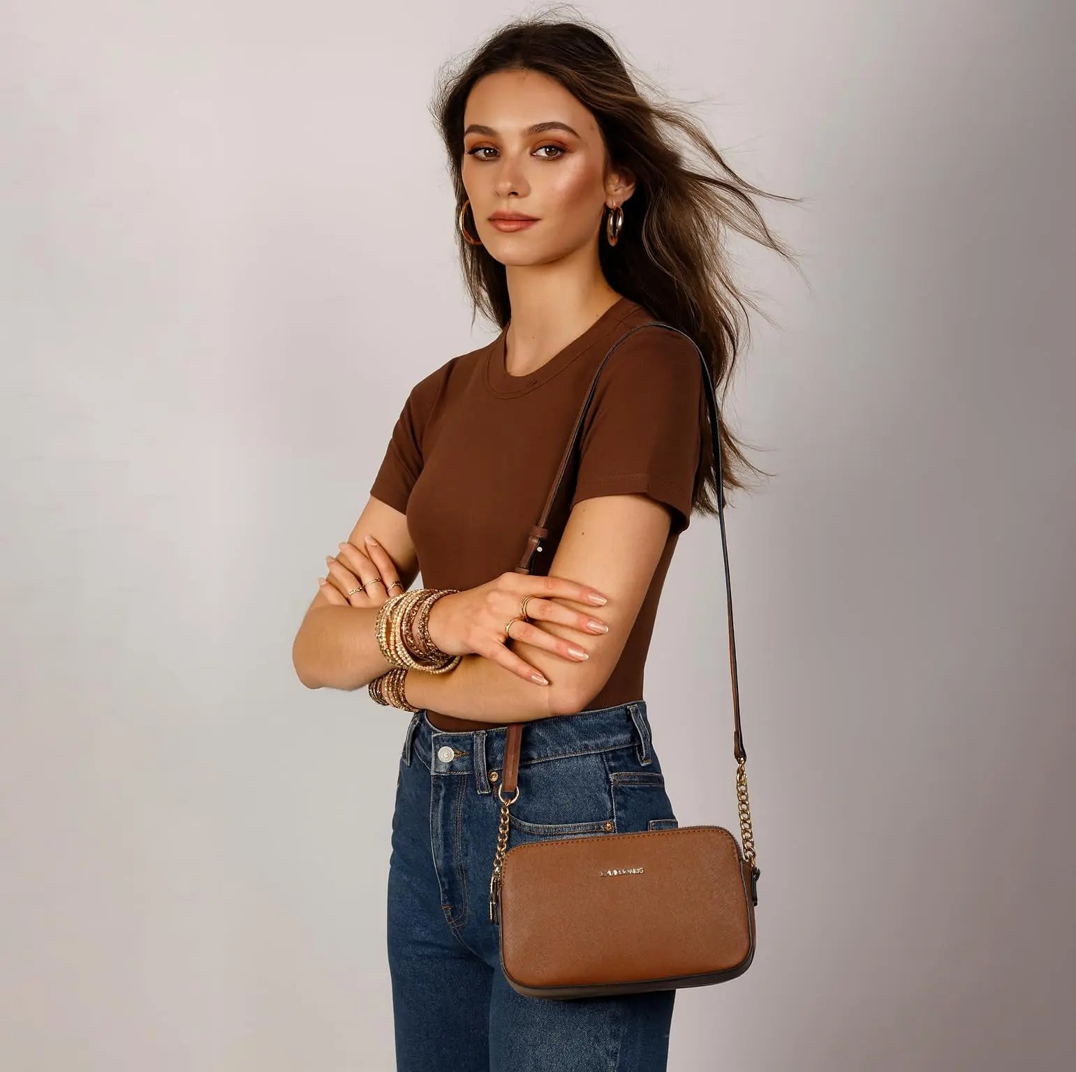 Petit sac bandoulière rectangulaire David Jones