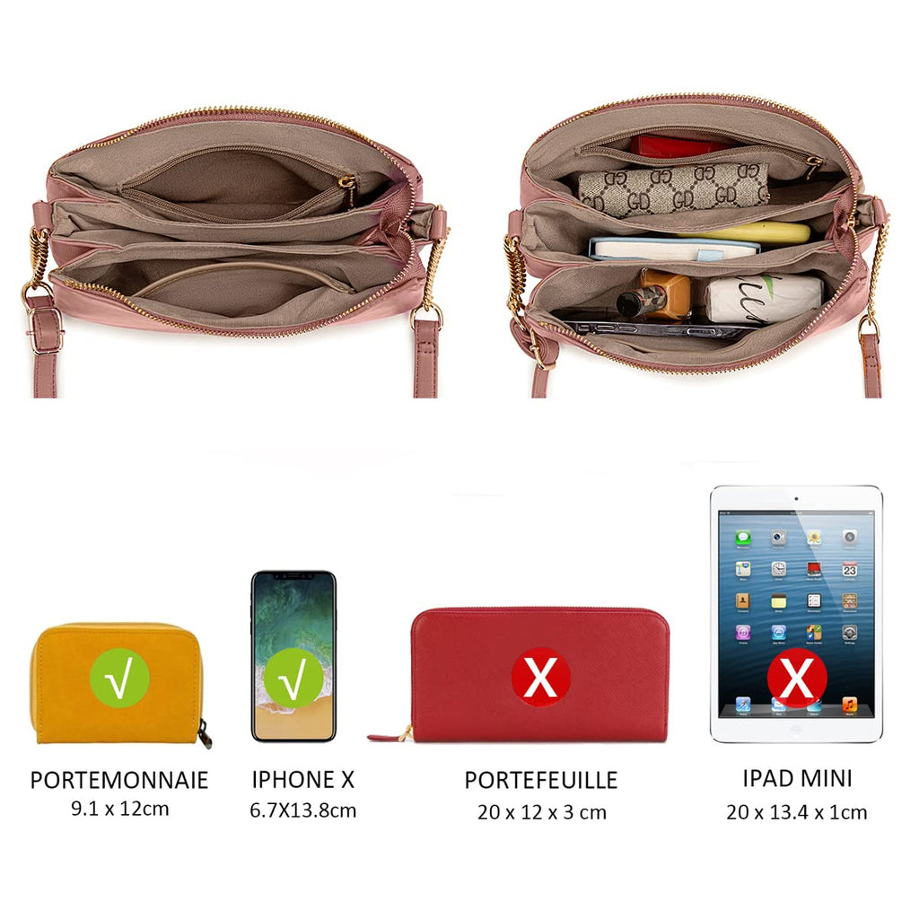 Petit sac bandoulière plusieurs compartiments David Jones