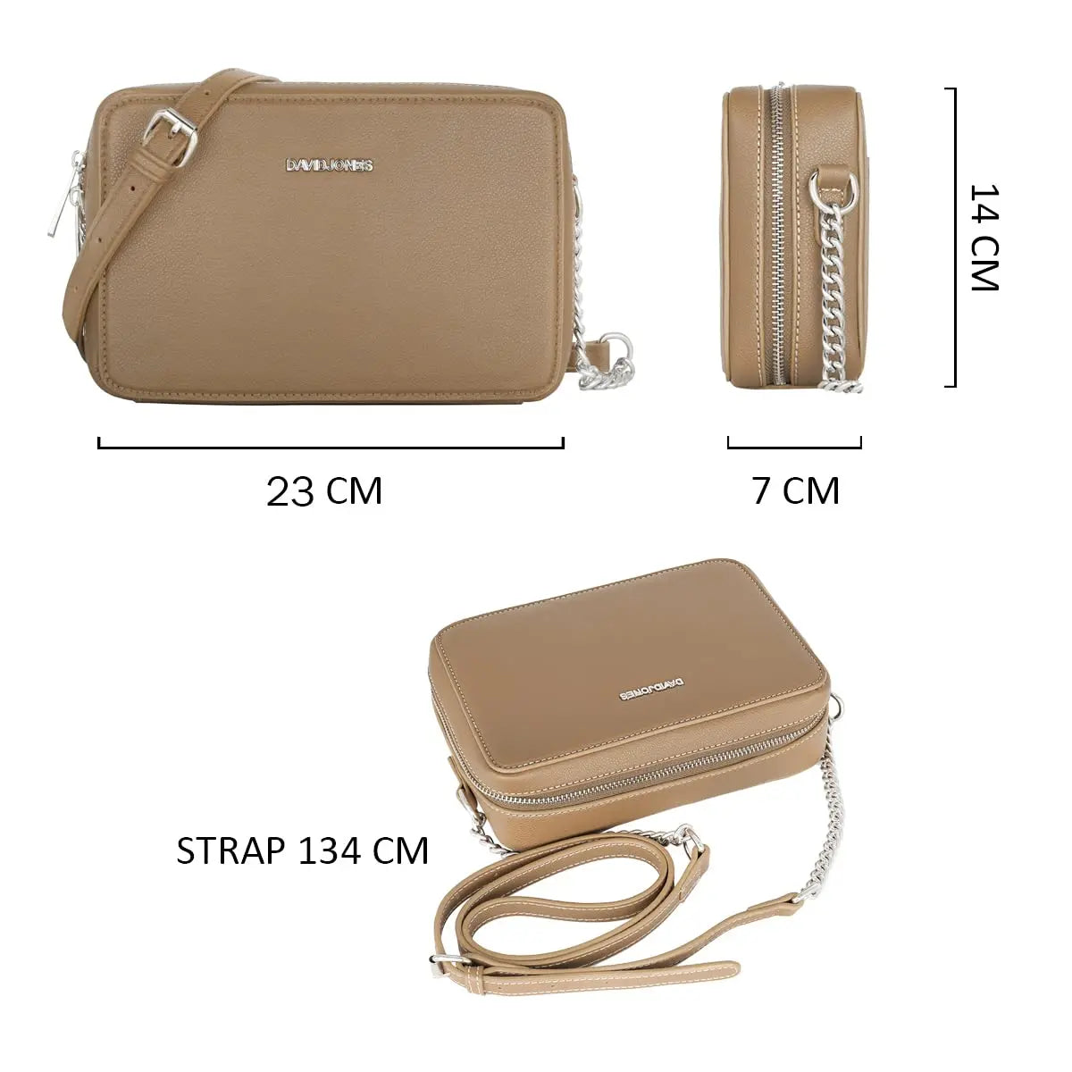 Petit sac bandoulière rectangulaire David Jones